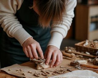 Artisans crafting handmade gifts